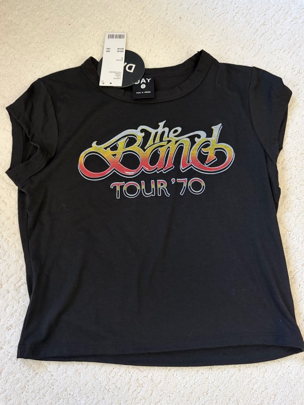 Urban Outfiters Black 'The Band Tour '70' Graphic Tee